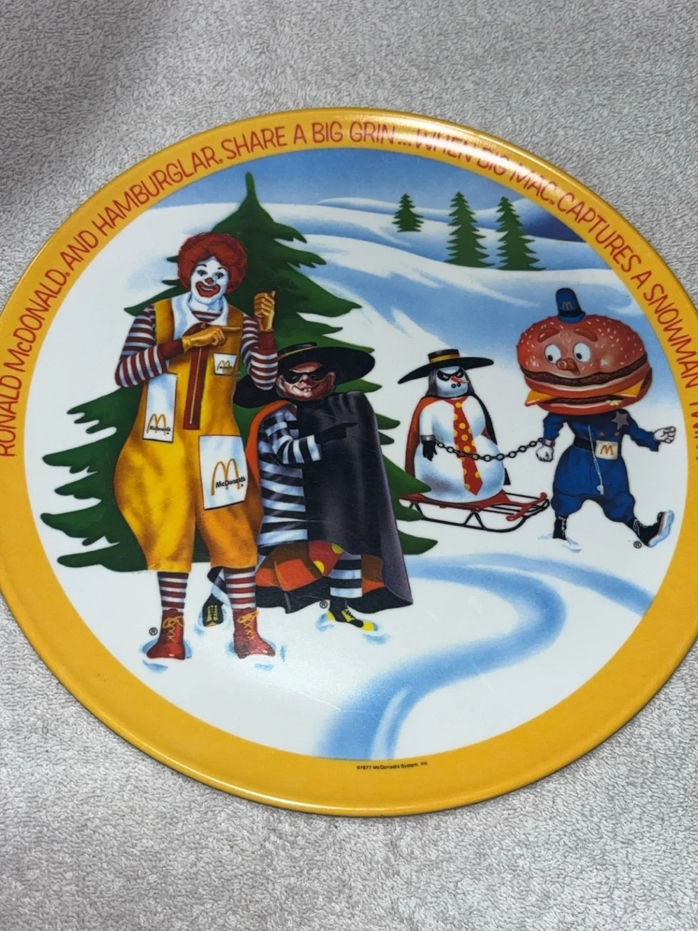 McDonald's Yellow and Blue Ronald McDonald Decorative Plates